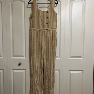 Yellow Striped Jumpsuit